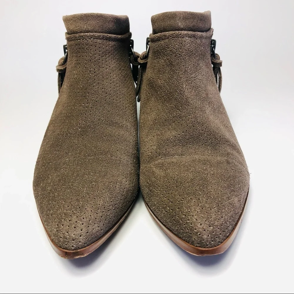 Bettye Suede Dual Zip Ankle Booties